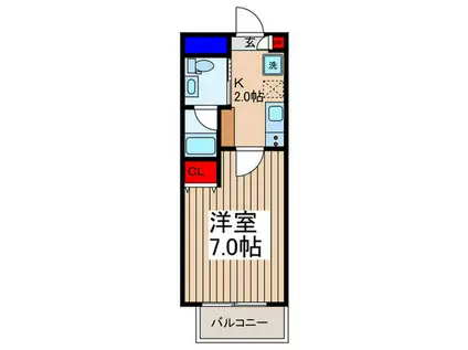 SHOKEN RESIDENCE西川口(1K/1階)の間取り写真