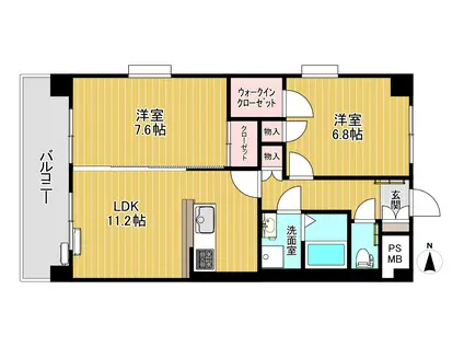 フェストーソカーネ(2LDK/2階)の間取り写真