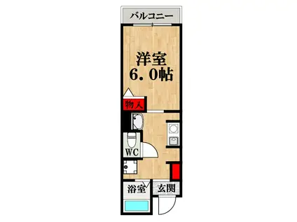 KSプラザ(1K/6階)の間取り写真