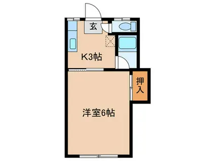 サンハイツ優(1K/2階)の間取り写真