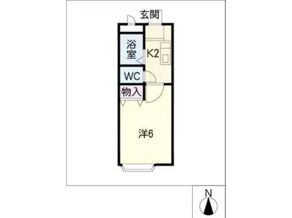 TOM HOUSEI(1K/1階)の間取り写真