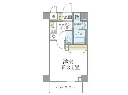 グランジット早稲田(1K/2階)の間取り写真