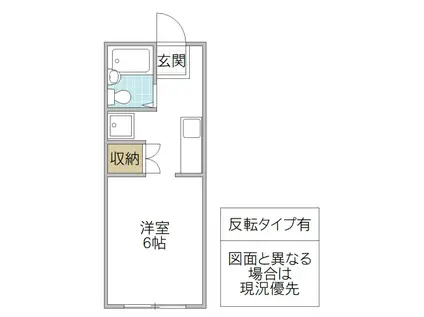 クアトロ C(ワンルーム/1階)の間取り写真