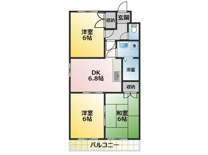 クレールナガタ(3DK/3階)の間取り写真