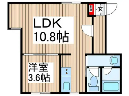 グランニール西川口(1LDK/3階)の間取り写真