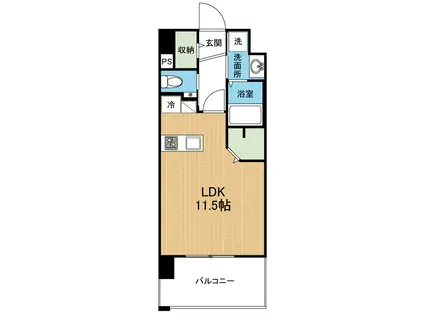 フェリーチェ九品寺(ワンルーム/5階)の間取り写真