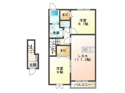 エクシブ(2LDK/2階)の間取り写真