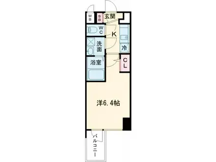 エスリード神戸三宮ヒルズ(1K/15階)の間取り写真