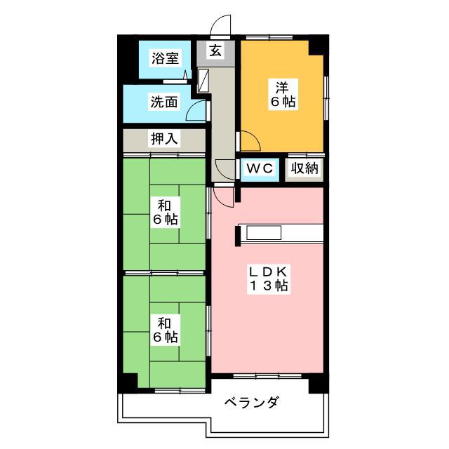 ヴィラNOA(3LDK/3階)の間取り写真