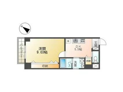 MOI・府中(1DK/5階)の間取り写真