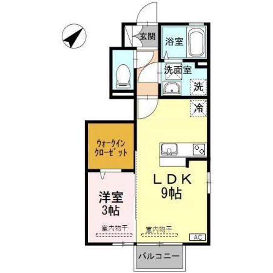 D-ROOM蓮町(1LDK/1階)の間取り写真