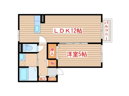 コンフォール台原III(1LDK/1階)の間取り写真
