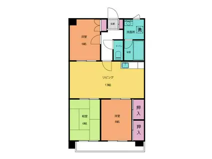 パークマンション楡木B(3LDK/3階)の間取り写真
