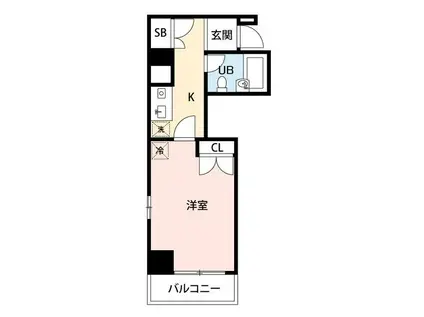 マイナビSTAYモダンアパートメント芝公園(1K/6階)の間取り写真