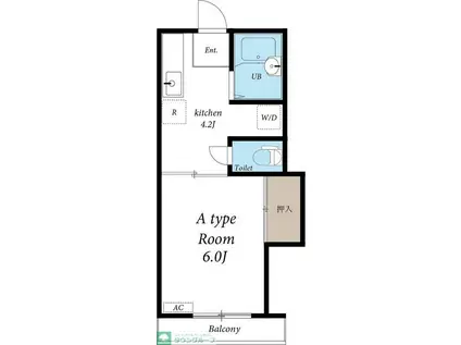 クリーンパレス町谷(1K/1階)の間取り写真