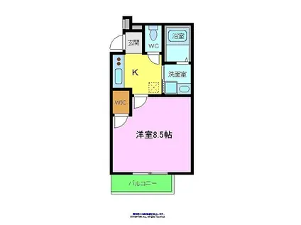 フジパレス百舌鳥赤畑町2番館(1K/2階)の間取り写真