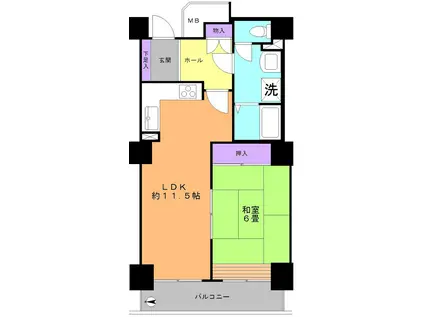 リプレ川口一番街 6号棟(1LDK/20階)の間取り写真