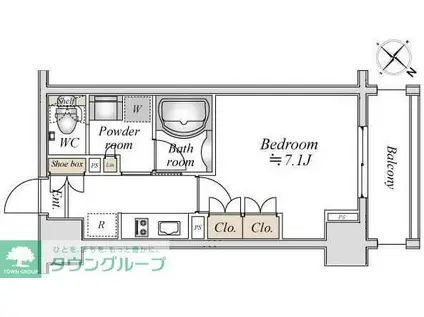 LA DOUCEUR巣鴨(1K/2階)の間取り写真
