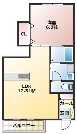 ユーシン中野南棟(1LDK/1階)の間取り写真