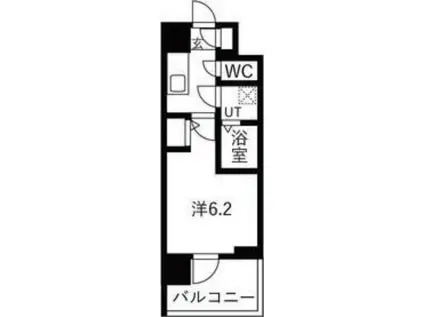 エスリードレジデンス梅田クラスシティ(1K/6階)の間取り写真