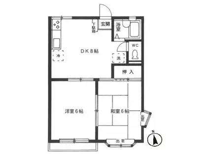 グレースハイツ(2DK/2階)の間取り写真