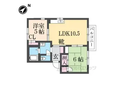 佐伯ハイツ(2LDK/2階)の間取り写真