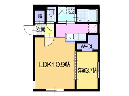 ジェムスパンカー(1LDK/4階)の間取り写真