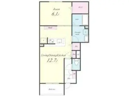 エスト・アヴォアール(1LDK/1階)の間取り写真