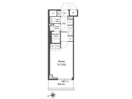 ブランシエスタ荻窪(1K/3階)の間取り写真