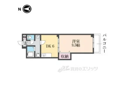 新大宮駅前北ビル(1DK/6階)の間取り写真