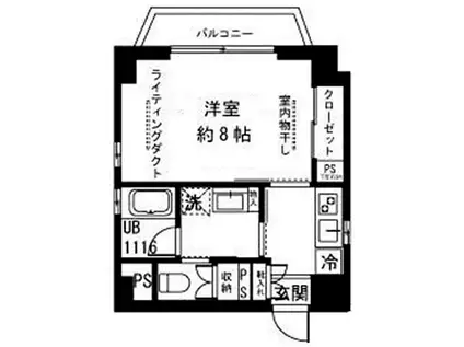 D文京小石川(1K/4階)の間取り写真