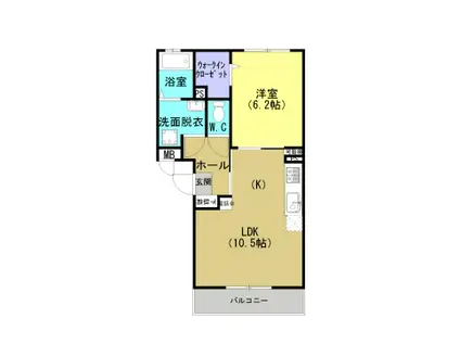 ファミーユ善(1LDK/1階)の間取り写真