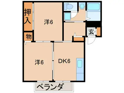 グランセシアB(2DK/1階)の間取り写真