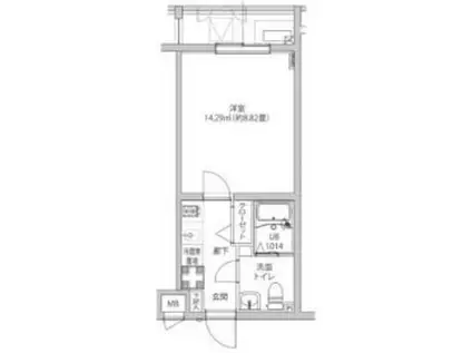 ルミード飯田橋(1K/2階)の間取り写真