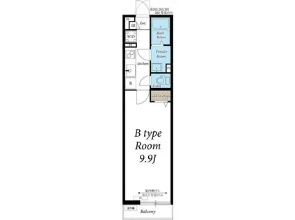 リブリ・明原(1K/2階)の間取り写真