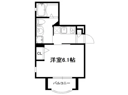 SKY BLUE 代々木参宮橋(1K/2階)の間取り写真