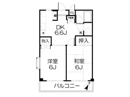ベルメゾンオオノ(2DK/1階)の間取り写真