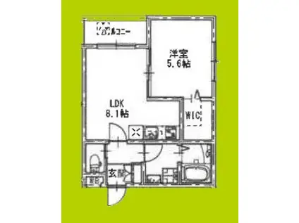 センショウトラスト(1LDK/2階)の間取り写真