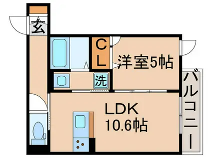 グラナーデ東水元(1LDK/2階)の間取り写真