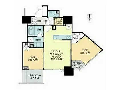 ベイサイドタワー晴海(2SLDK/25階)の間取り写真