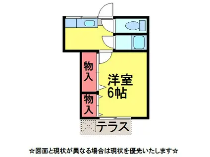 エリーナハイツ(1K/1階)の間取り写真