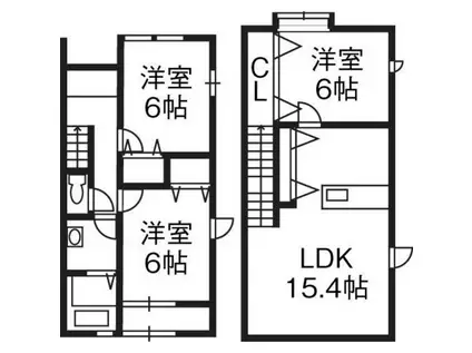 CASA H(3LDK/1階)の間取り写真