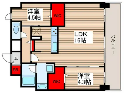 LUXENEPAWS南行徳(2LDK/10階)の間取り写真