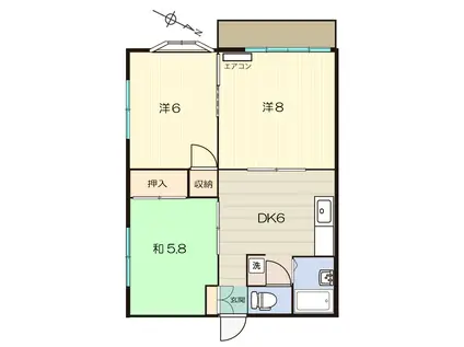 パレス船原(3DK/2階)の間取り写真