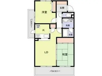 キングホームズ2番館(2LDK/1階)の間取り写真