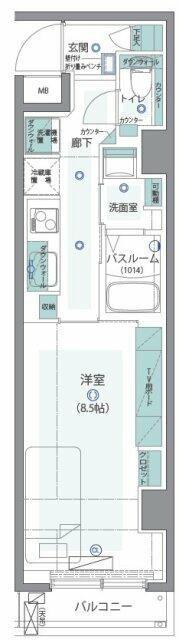 ステージファースト代々木(1K/6階)の間取り写真