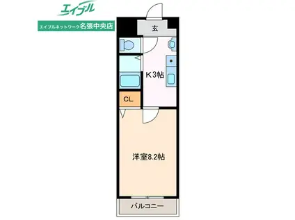 フィールドコート(1K/3階)の間取り写真