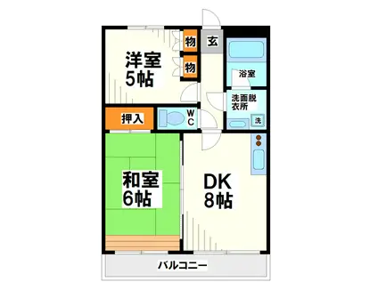 リリーハイム(2LDK/2階)の間取り写真