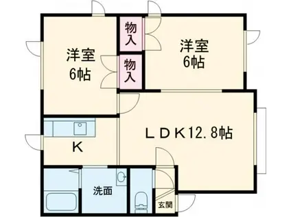 コーポ愛弐番館(2LDK/2階)の間取り写真