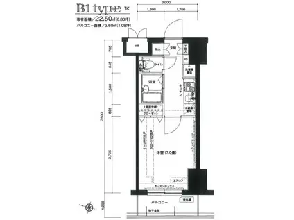 ISLE東京向島(1K/12階)の間取り写真